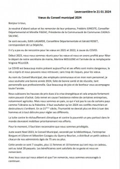 Texte des vœux 2024 du Conseil Municipal