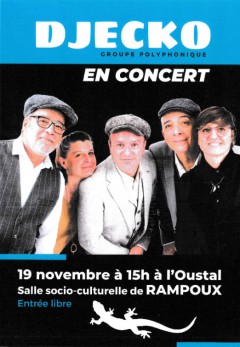 Djecko, groupe polyphonique en concert à l'Ostal le dimanche 19 novembre 2023