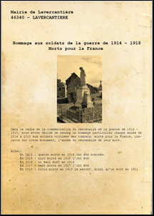 Hommage au soldats de 14-18